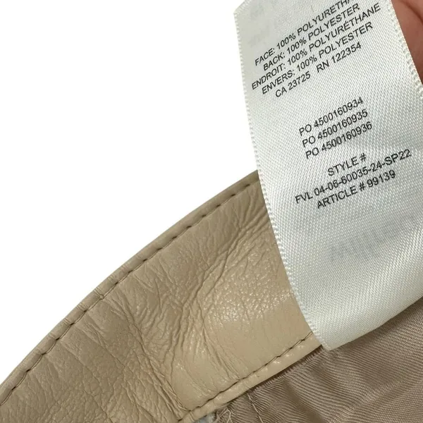 Aritzia Wilfred The Melina Pants Vegan Leather‎ Cropped Beige Size 10 - Image 11