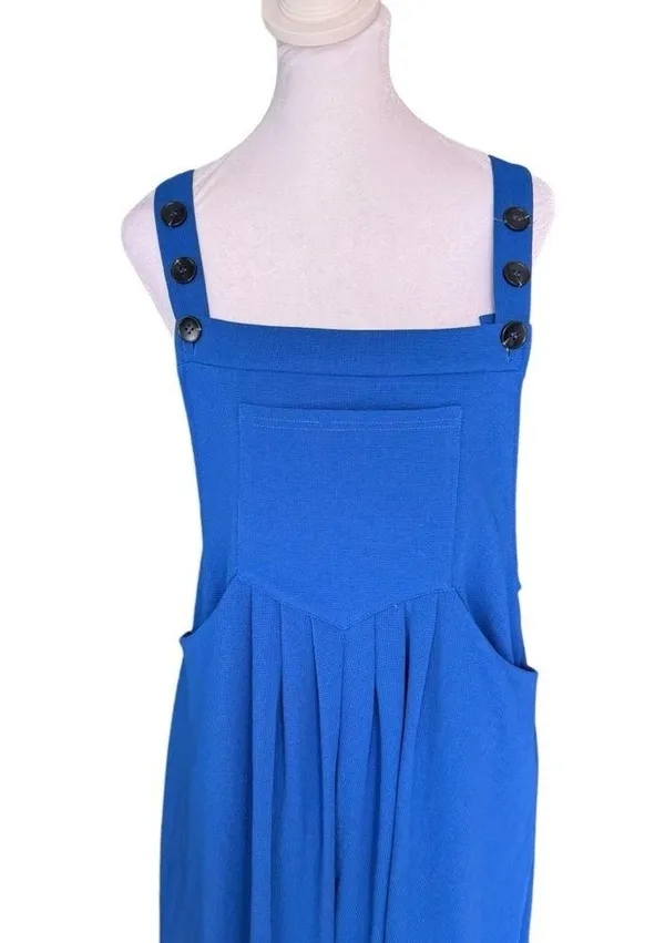 - NWT Adjustable Strap Button Plicated Waffle Overalls Sz M - Image 5