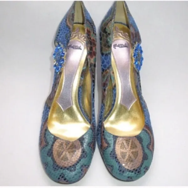 Hale Bob Blue Heels Shoes - Image 4