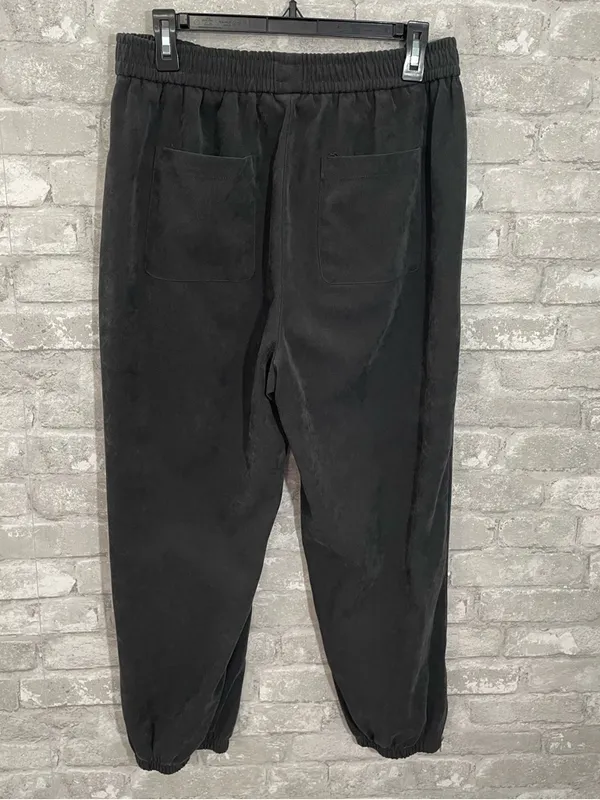 Zara Charcoal Elastic Waist Track Joggers with Ankle Zips - Image 4