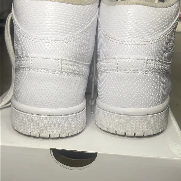 Jordan White snake skin High-Top Sneakers - Image 4