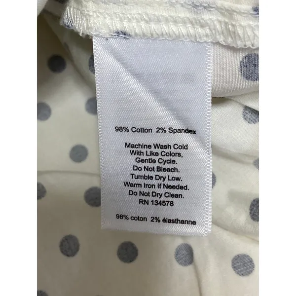 NEW Vineyard Vines Resort Stretch Polka Dot Puff Sleeve Crop Blouse Top Size S - Image 6