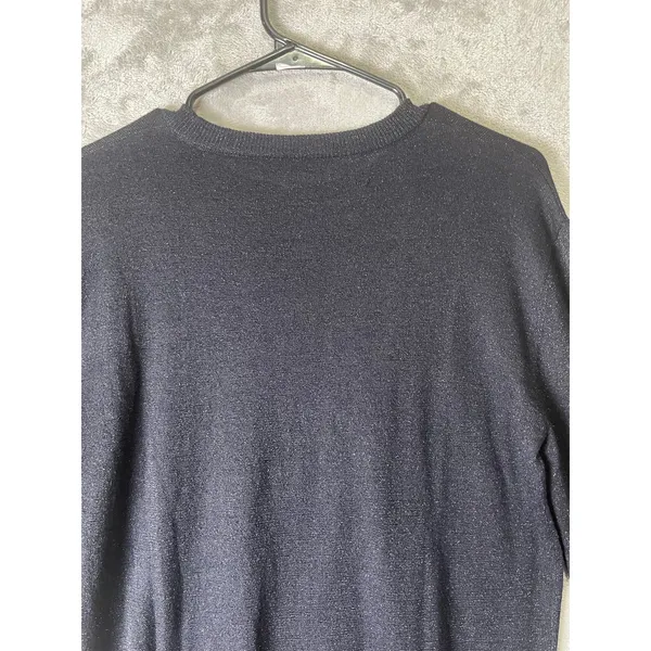 Hobbs London Black Glitter Star Crewneck Sweater Pullover Size Small Metallic - Image 4