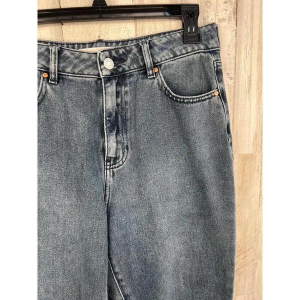 Pacsun Blue High-waisted Frayed Hem Classic Mom Jeans Size 28 100% Cotton - Image 2