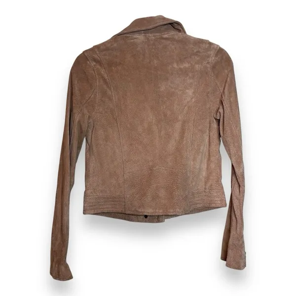 BlankNYC 100% Vegan Suede/Leather Moto Jacket-Womens Sz XS-tan-Full Zip-Pocket‎ - Image 2