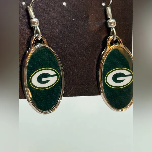 Green Bay Packers Earrings Officially Licensed NFL WinCraft Dangle NWT - Image 3