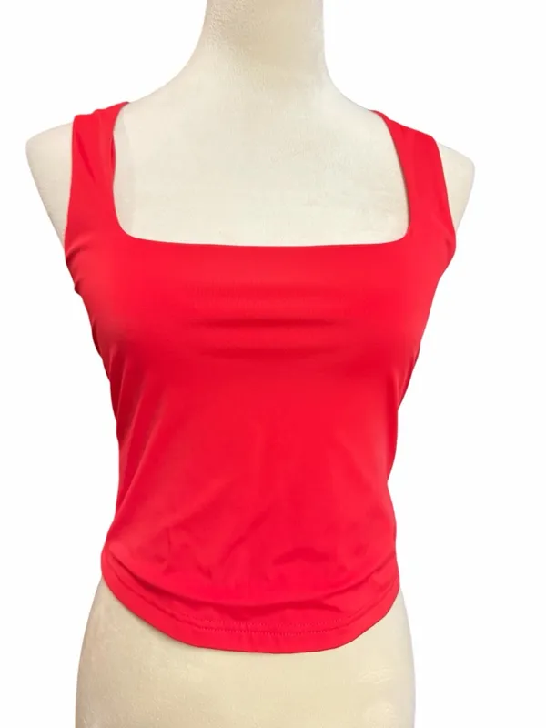 Edikted  NWOT Bright Red Essy Square Neck Top - Image 3