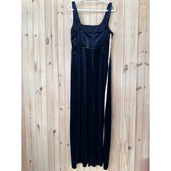 NWT Lulus Elegant Sweetie Dark Navy Velvet Square Neck Maxi Dress Gala Size XL - Image 5