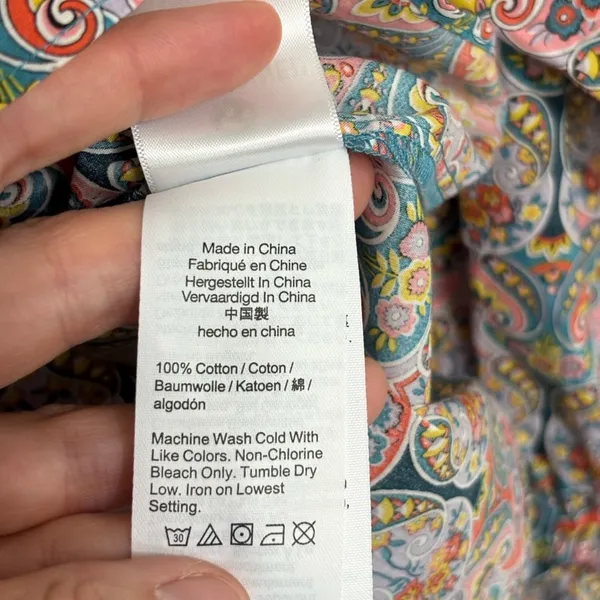 J. Crew Tie-Waist Organic Cotton Top in Liberty Giorgia Duke Fabric - Size S - Image 7