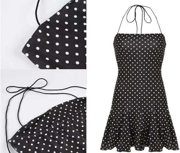 Black polka dot dress - Image 2
