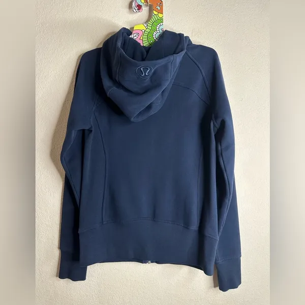 Lululemon Scuba Hoodie Light Cotton navy Fleece with advertising size 6 - Image 2