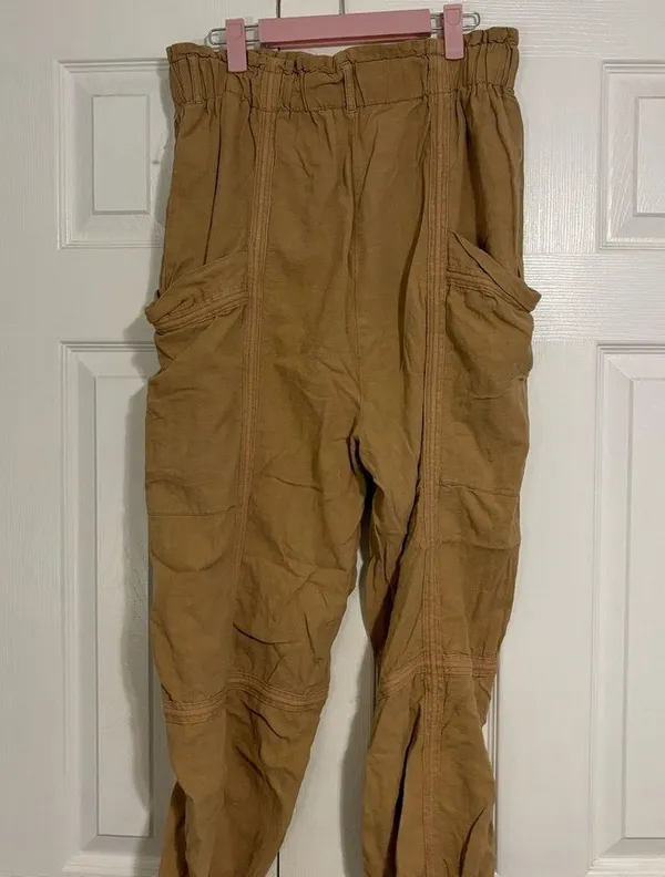 Urban Outfitters Isla Paper Bag Tan Cargo Pants - Image 3