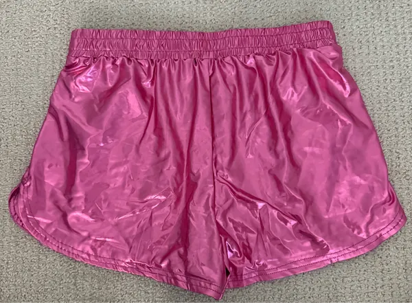 Pink Metallic Shorts Size L - Image 2
