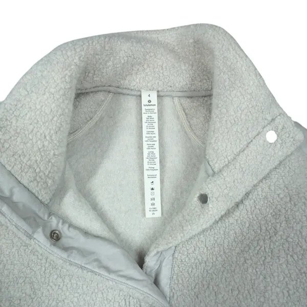 Lululemon Size 4 Wool Blend Sherpa‎ Fleece Go Cozy Jacket Heathered Ceramic - Image 7