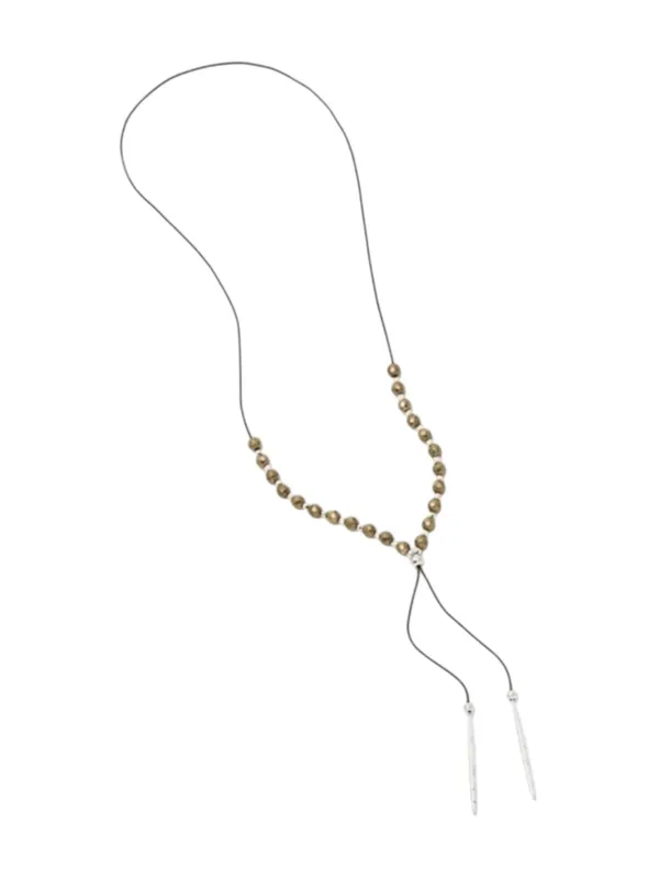 new Gorjana ϟ Pyrite Gem Beaded Necklace ϟ Silver Plated ϟ Spiritual Energy ϟ - Image 4