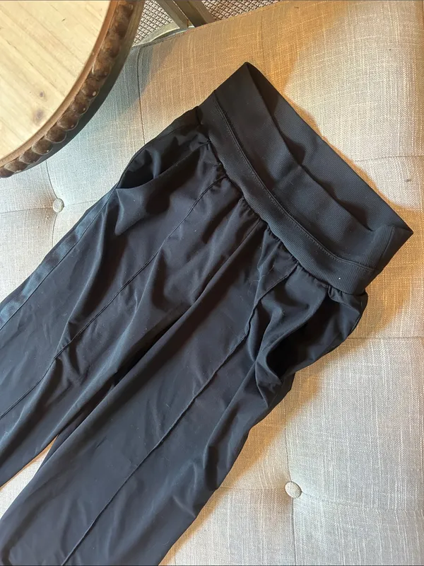 Athleta Black Nolita Wide Leg Satin Trim Size 0P - Image 5