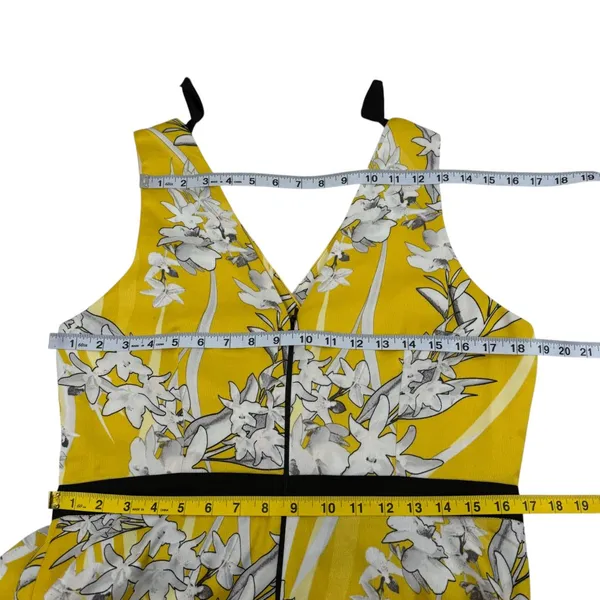 Coast Larrison Printed Satin Faux Wrap Midi Dress Yellow Floral 12 Wedding Guest - Image 12