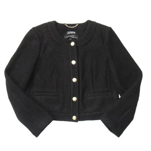 NWT J.Crew Louisa Lady Jacket in Black Italian Boiled Wool Blazer 8 - Image 2