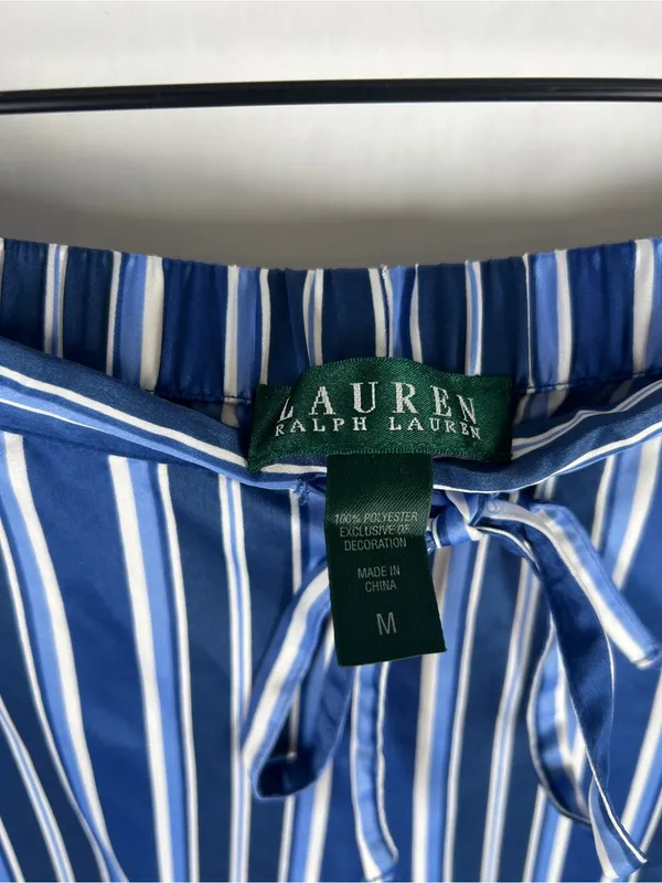 Lauren Ralph Lauren Gatsby II Striped Satin Pajama Lounge Pants Size M - Image 5