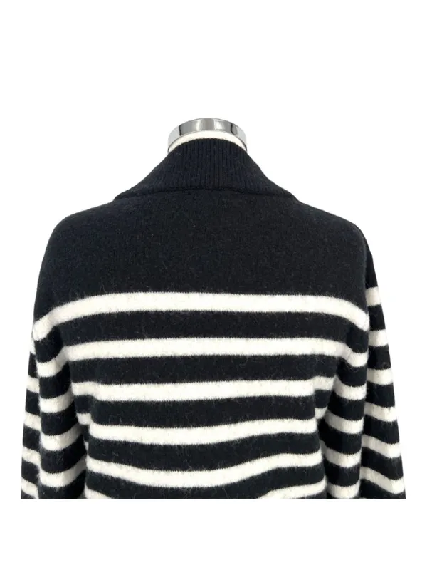 J.Crew Striped Supersoft Sweater Textured Black White Quiet Luxury Size XS - Image 10