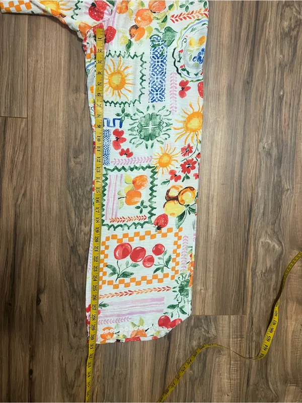 Dee Elly Cherry Farmers Market Fruit Print Wide Leg Lined Pants M NWT - Image 4