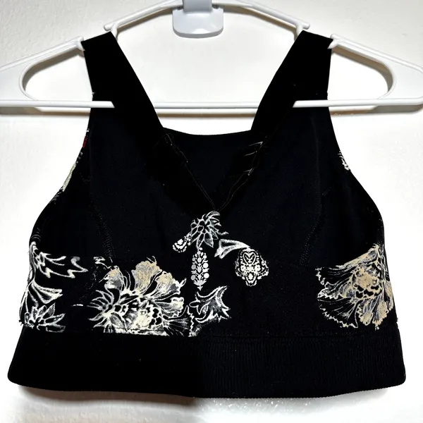 Free People Movement Freestyle Sports Bra Adjustable Strap Floral Black Combo S - Image 5