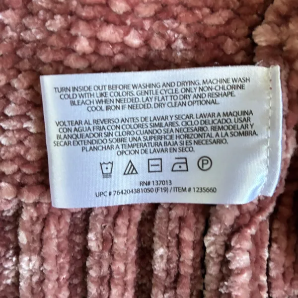 Orvis Womens Mauve Pink Chenille Ribbed Crew‎ Neck Pullover Sweater L - Image 5