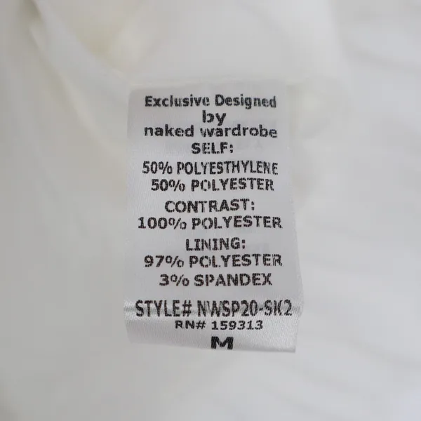 Naked Wardrobe The Statement White Sequin Floral Ruffle Mini Skirt Size M - Image 5