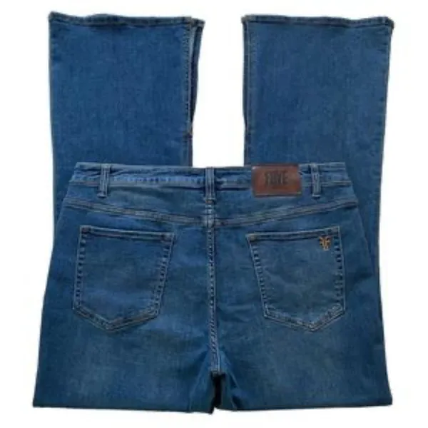 Frye Mid-Rise Split Hem Flare Denim Blue Jean size 22W - Image 4
