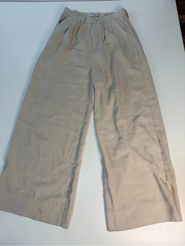 NONchalant Cream Wide-Leg High-Rise Trousers - Image 12