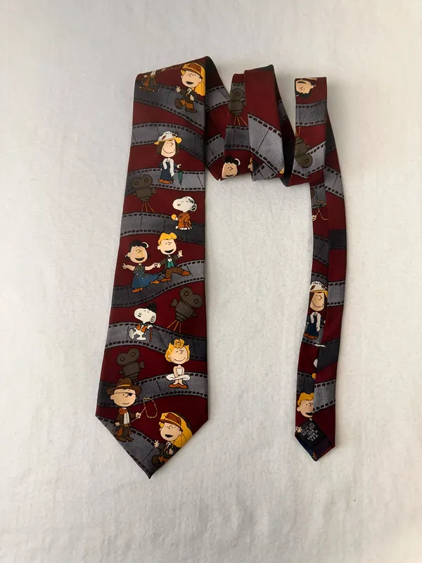 Peanuts Comic Vintage Silk Tie Unisex Snoopy Hollywood Salute Charlie Movie - Image 2