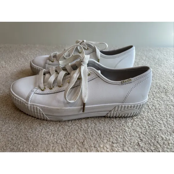 Keds Triple Kick WH57310 Leather White Platform Sneakers Shoes Lace Up - Image 3