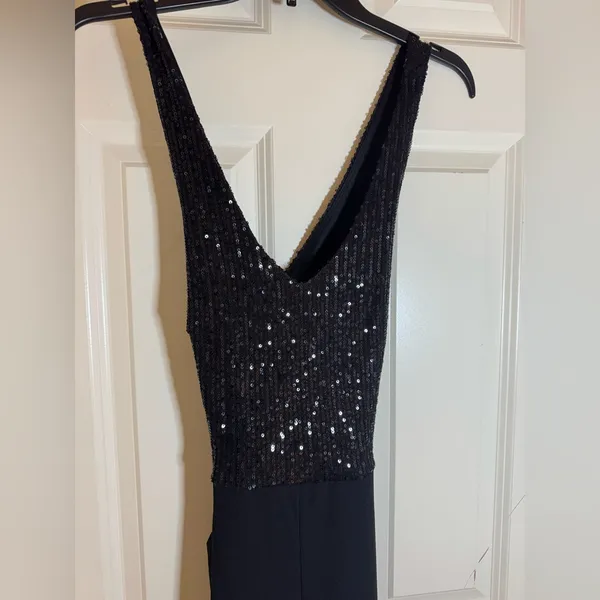 Women’s Jumpsuit, Black Sequin, Small,‎ Open Back - Image 4