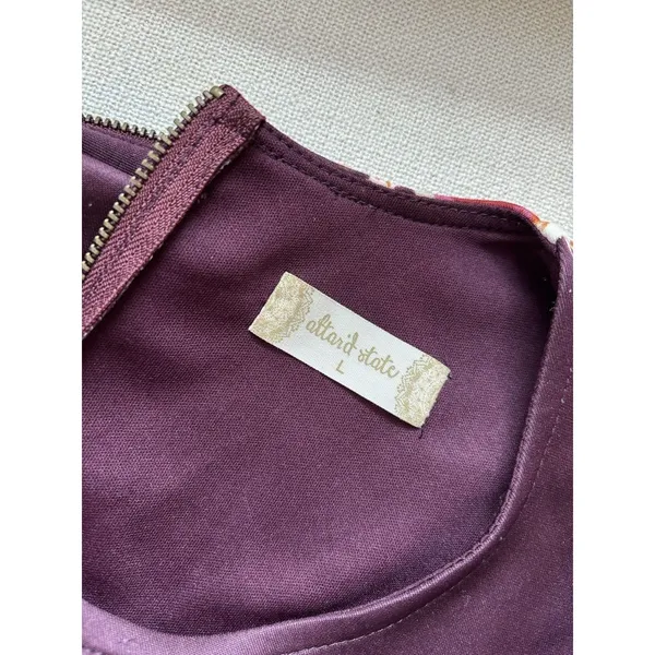 Altar’d State Floral Plum Dress Size L‎ Pleated - Image 3