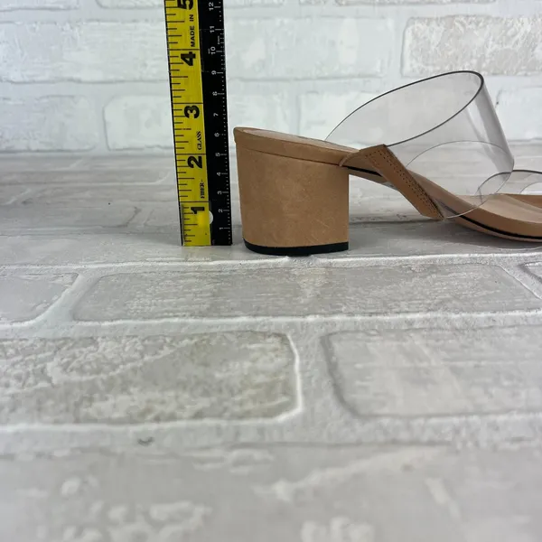 SCHUTZ Heels Victorie Womens 7.5 Nude Transparent 2‎ Strap Block Heel Sandals B - Image 15