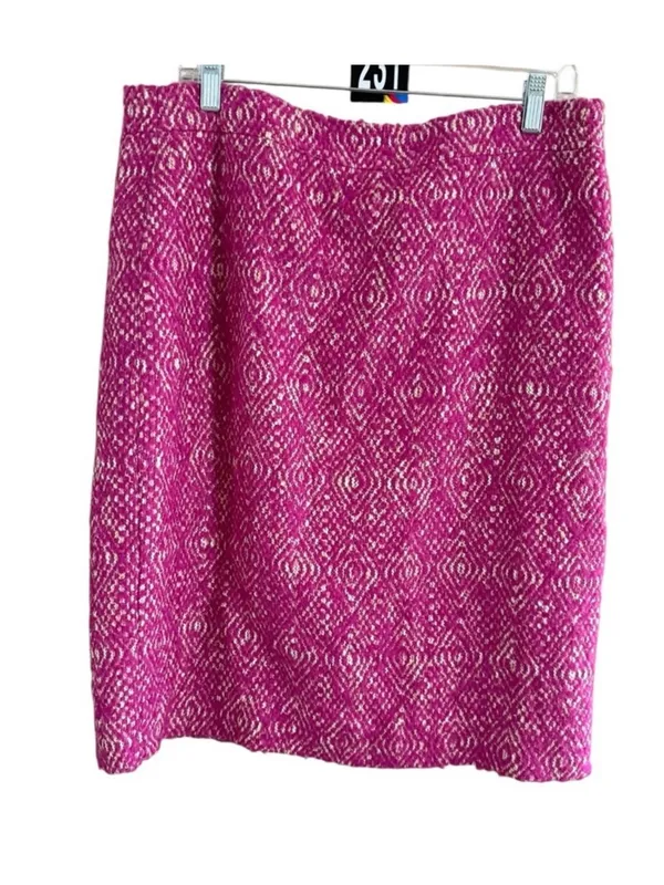 J. Crew Fuchsia Textured A-Line Skirt - Image 2