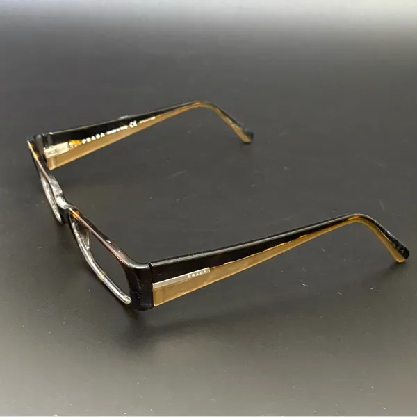 PRADA VPR 16G 766-101 Brown Tortoise Shell 53-17-135 Rectangular Eyeglass Frame - Image 2