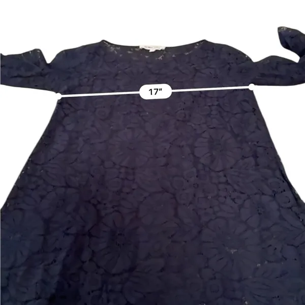 RTR Elizabeth and James Glorietta Navy Blue Lace‎ 3/4 Bell Sleeve Mini Dress - Image 10