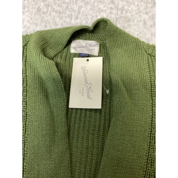 Universal Thread Green Cotton Shaker Stitch-Open Front Cardigan Sweater Small!.. - Image 2