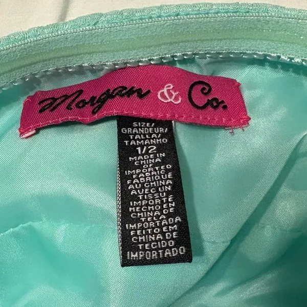 Morgan & Co‎ Turquoise Green Strapless Formal Prom Dress Juniors Sz 1/2 Sequin - Image 4