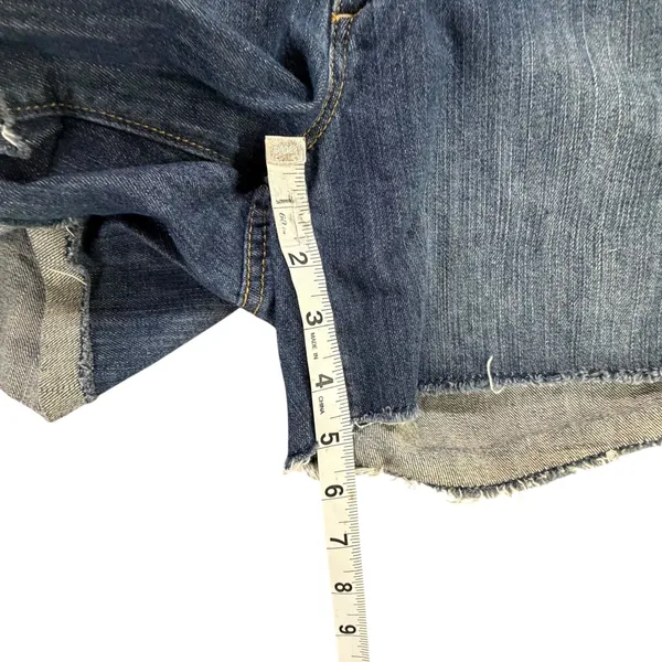 Vtg Y2K American Eagle Cut Off Jean Shorts Womens 8 Blue Denim Distressed Frayed - Image 7