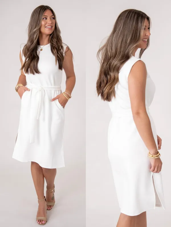 Spanx AirEssentials Tie Waist Tank Dress White - Image 2