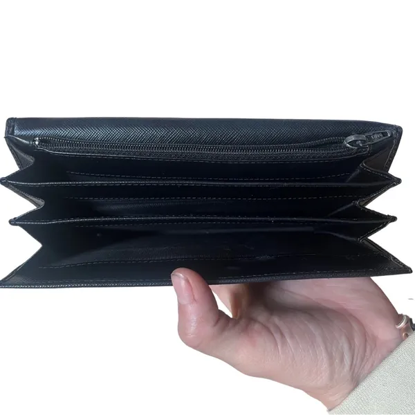 Prada Black Large Saffiano Leather Wallet - Image 4