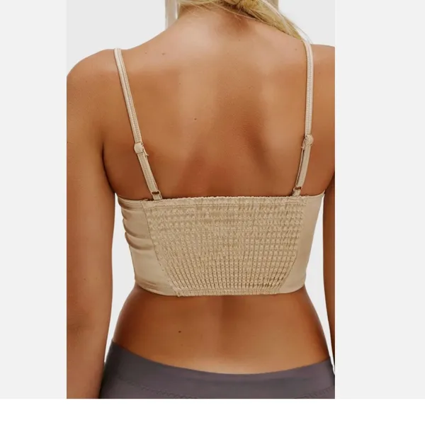 NWT Free People Casino Royal Underwire Satin Bra Top X-Large, LATTE CASINO - Image 7