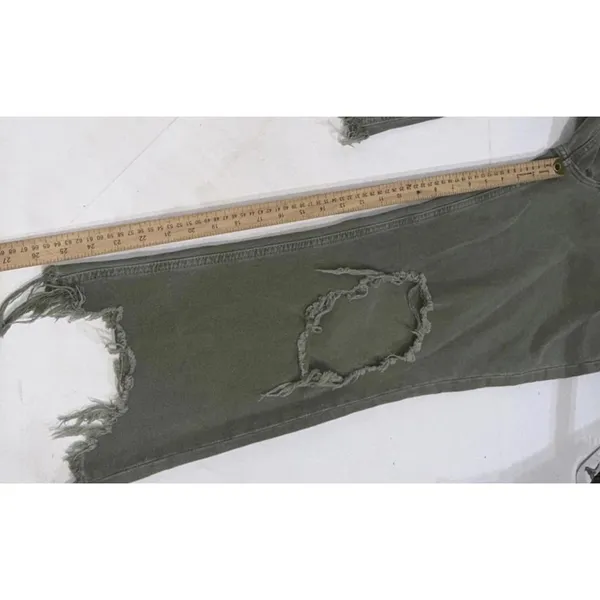 Free People We The Free‎ Maggie Jeans Distressed Ripped Green Frayed Hem Size 29 - Image 11