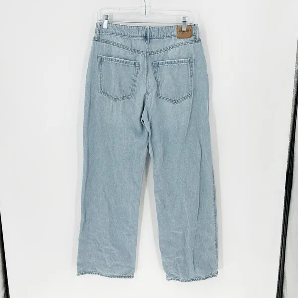 Hollister ultra high ride baggy light was wide leg jeans school retro sz 8 - Image 2