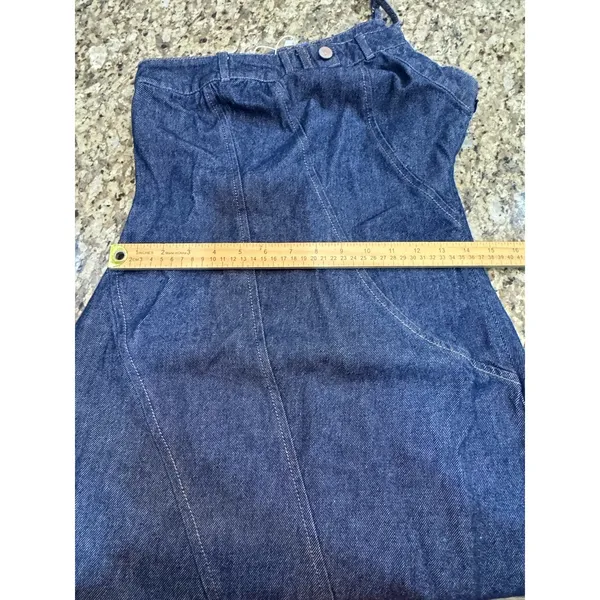 Urban Revivo One Shoulder Denim Cami Dress Asymmetrical Hem Size 4 - Image 10