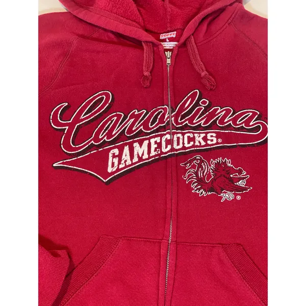 Carolina Gamecocks Full‑Zip Hoodie – Size L (Dark Red, Soffe Brand) - Image 2