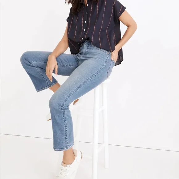 MADEWELL Cali Demi-Boot Jeans in‎ Dorrance Wash: Kick Out Crop - Image 2