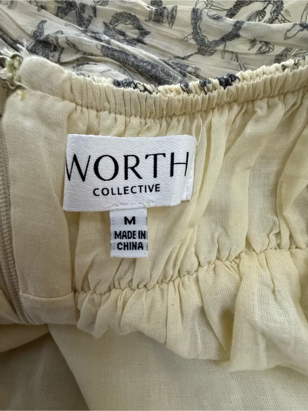 Worth Collective Melody Mini Dress in Ivory Vintage Tea Size Medium - Image 7